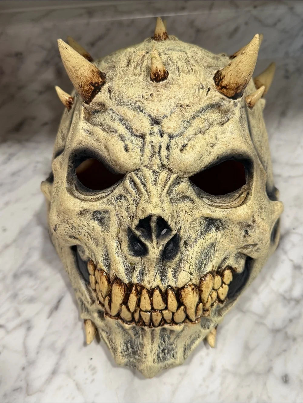 Halloween Spiked Skull Demon Latex Mask Adult Full Face Cosplay Horror Costume